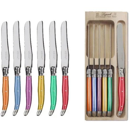 Verdier Table Knife Set 6 Coloured - Cafe Supply