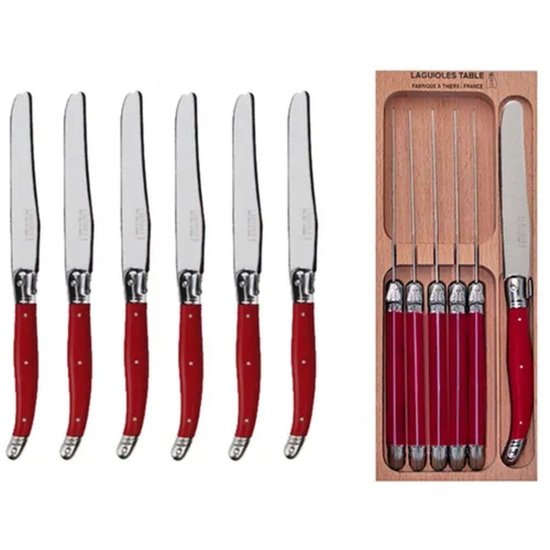 Verdier Table Knife Set 6 Red - Cafe Supply