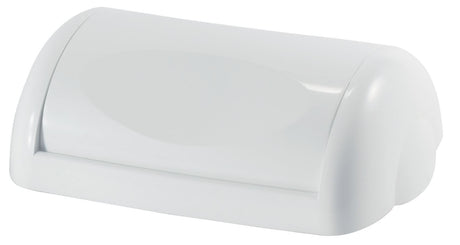 Wall Mount Bin 42L Swing Lid - White, Weighted Swing Design (1) Per Each - Cafe Supply