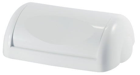Wall Mount Bin 42L Swing Lid - White, Weighted Swing Design (1) Per Each - Cafe Supply