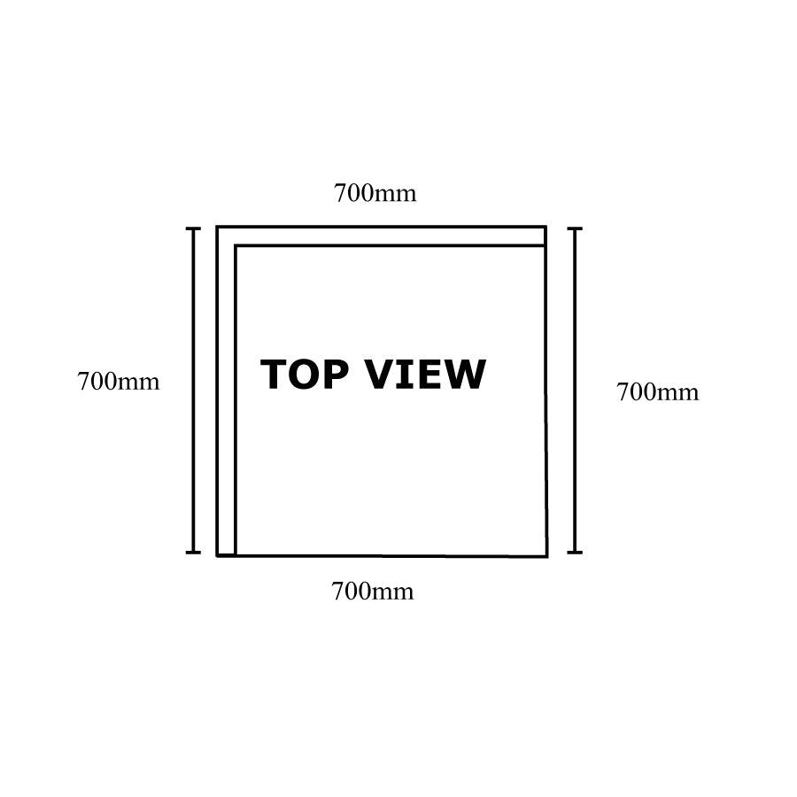 WBCB7-0700/A Corner Workbench,150mm Splashback & Undershelf 700x700x900mm - Cafe Supply