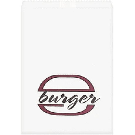 White Greaseproof bag Printed Burger - Cafe Supply