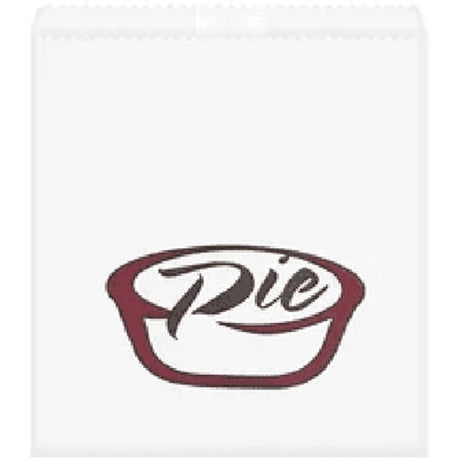 White Greaseproof Bag Printed Pie - Cafe Supply