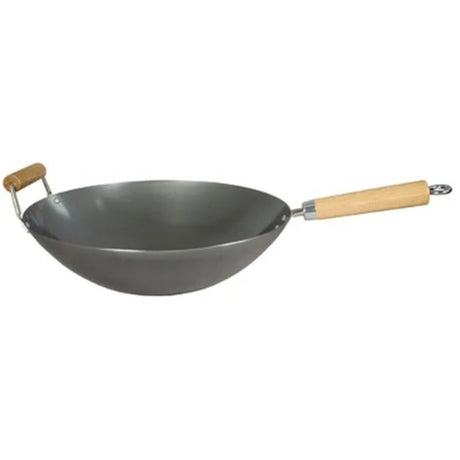 Wok 34Cm Heavy 2.0 Gauge W/Helper Handle - Cafe Supply