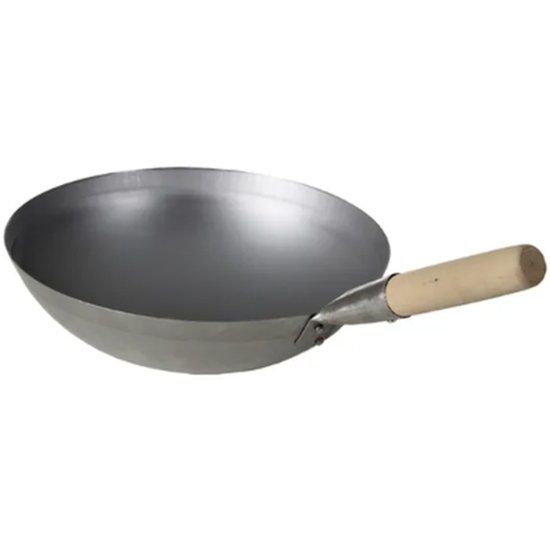 Wok Iron 35Cm Wood Handle - Cafe Supply