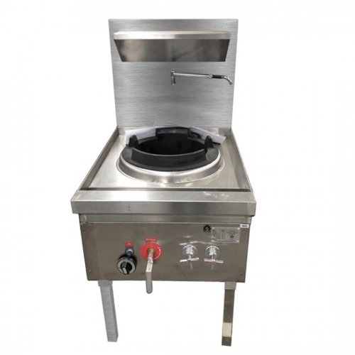 WW-1NC Stainless Steel Waterless Nature Gas Single Wok Chimney Burner - Cafe Supply