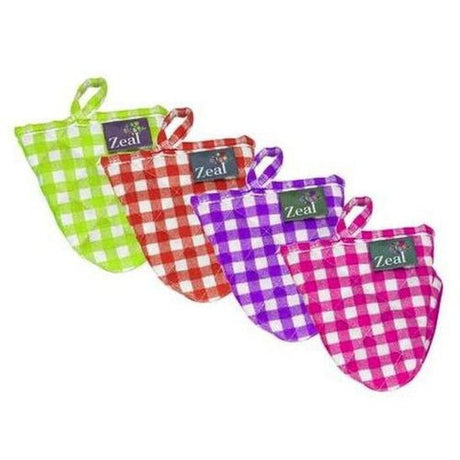 Zeal Fabric Pot Mitt Gingham (20) - Cafe Supply